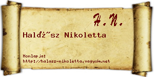 Halász Nikoletta névjegykártya